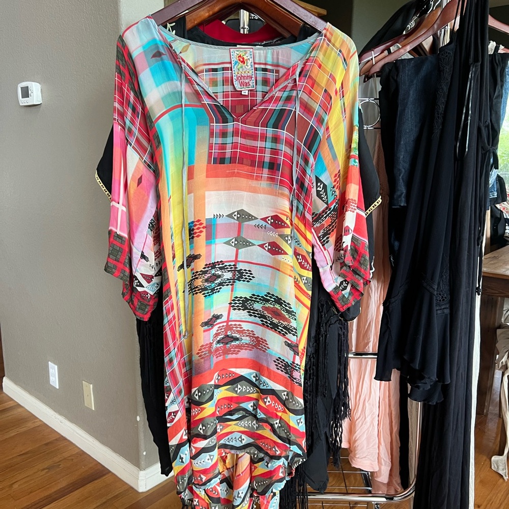 Johnny Was Multicolor Plaid Dress